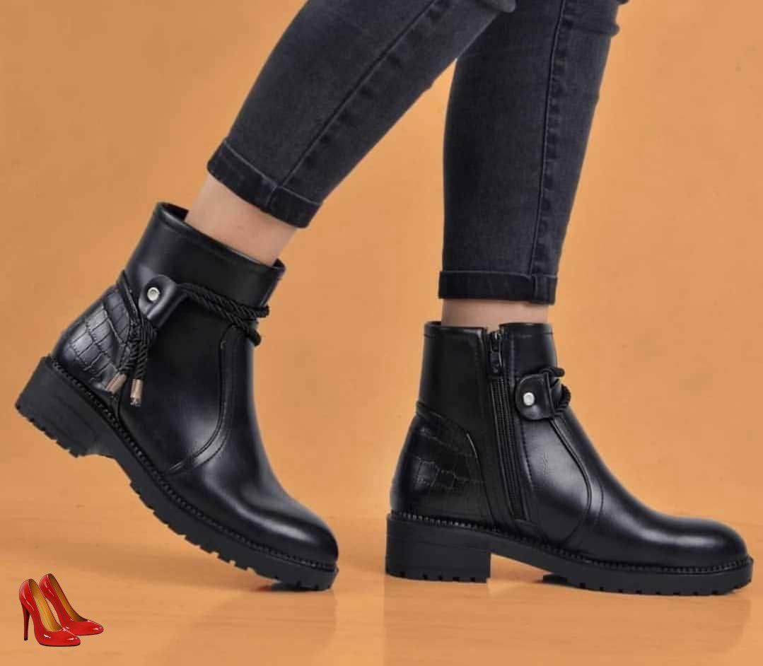 نیمبوت دخترانه مدل رابو جنس چرم ارسال رایگان